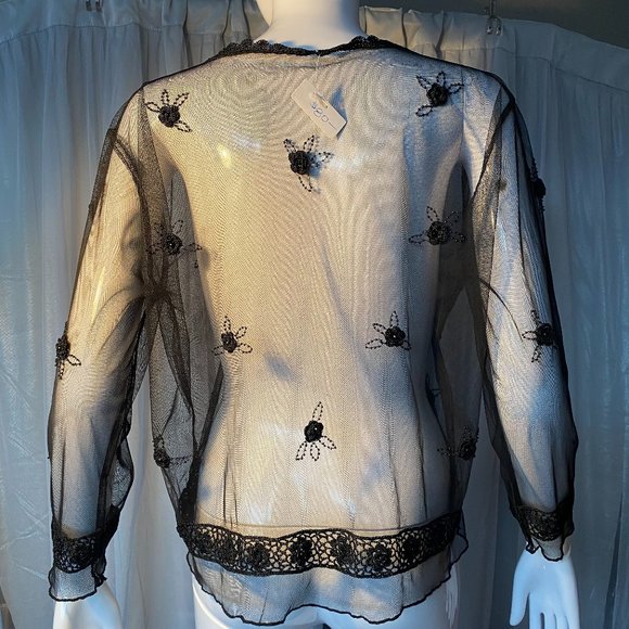 Lovely Vintage Embroidered/Beaded Top (SM) (VGUC) - Picture 6 of 11